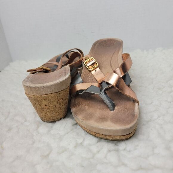 UGG Australia Adalie Women's Wedge Sandals Size 8 Rose/Pewter Leather 1007232 - Picture 6 of 10